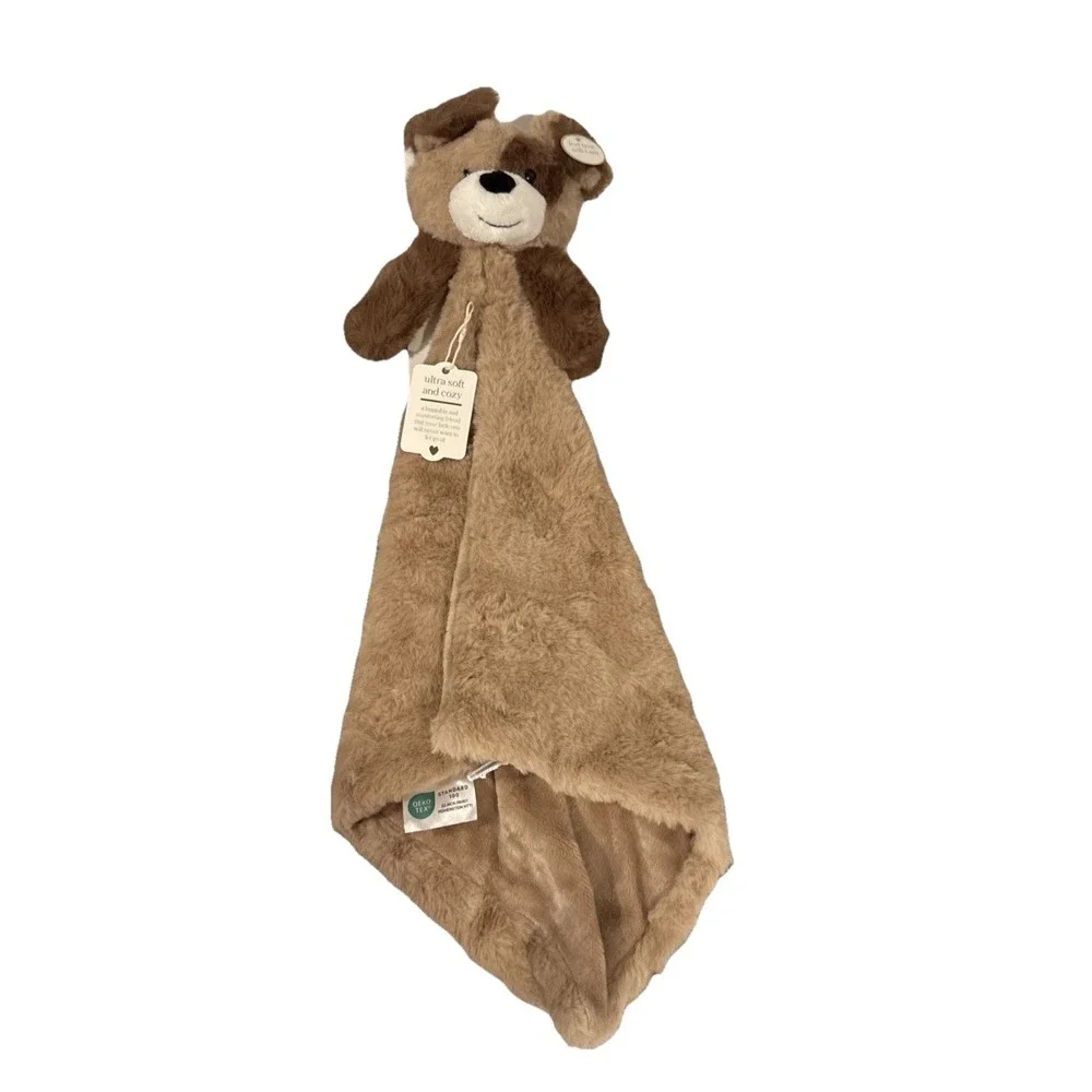 NWT SL Fashions Baby Puppy Lovey Plush‎ Taupe Brown Infant Dog Security Blanket